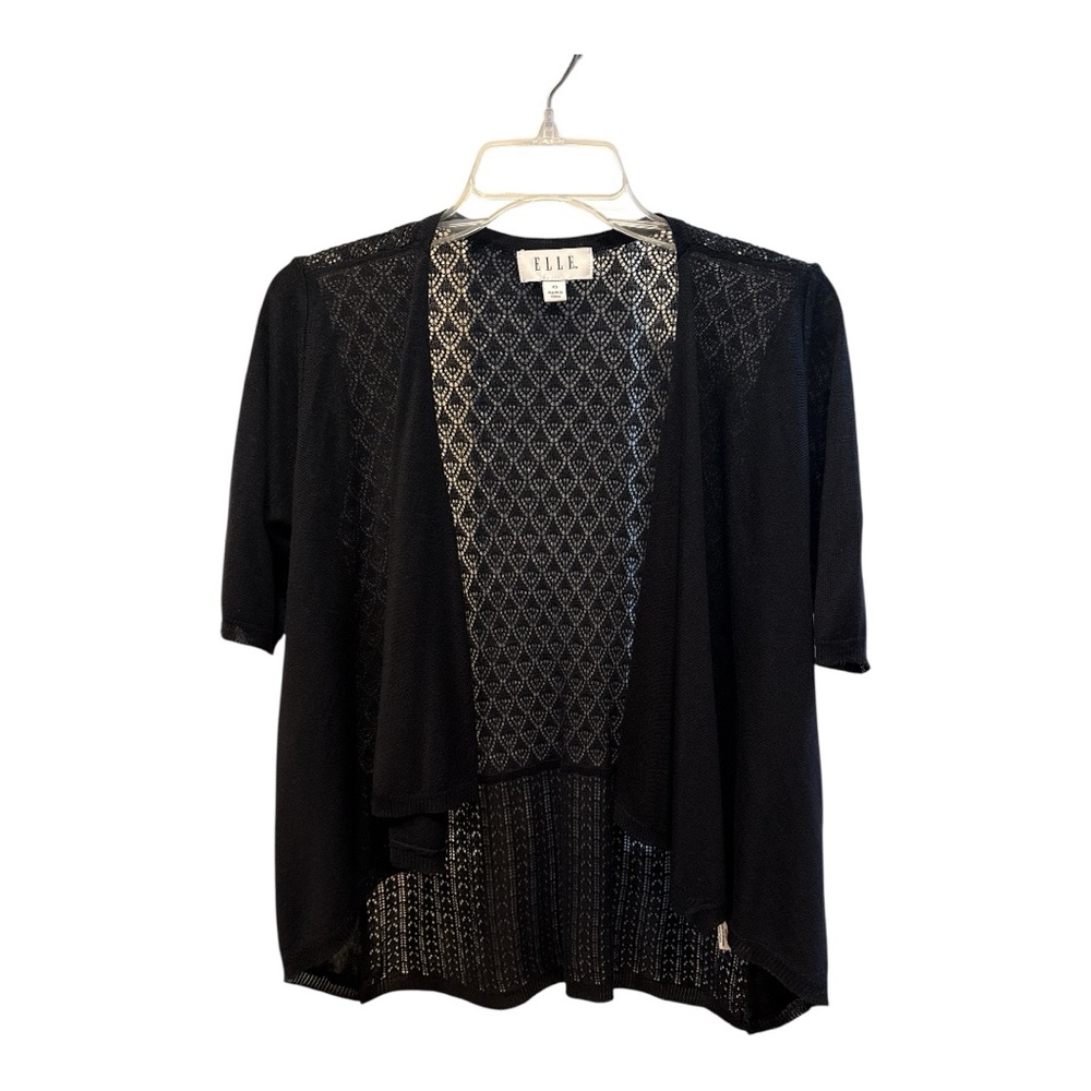 Women’s Elle Black Lace-Detail Cardigan in size XS